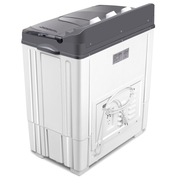 Costway High Efficiency Portable Washer & Dryer Combo in White/Gray with  Child Safety Lock